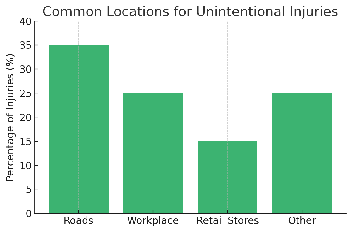 Common Locations for Unintentional Injuries